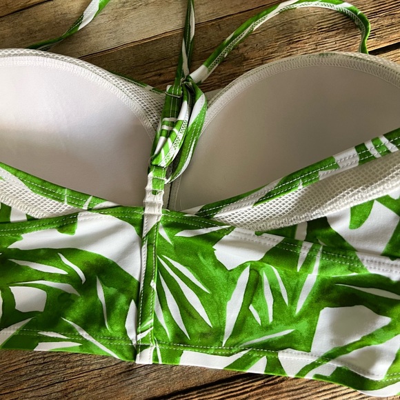 Athleta Leaf Rainforest Bralette Bikini Top with Mesh Details - Picture 6 of 10
